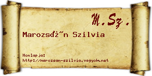 Marozsán Szilvia névjegykártya